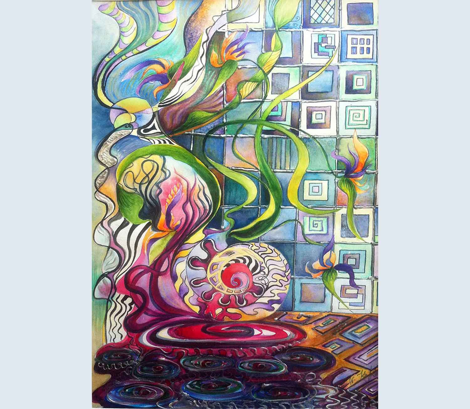 Still life with birds of Paradise Painting